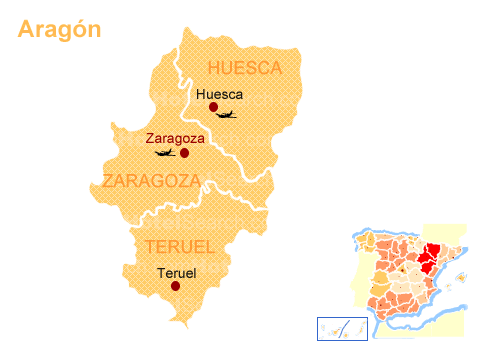 Landkarte von Aragonien