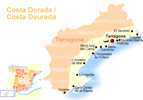 Map of the Costa Dorada