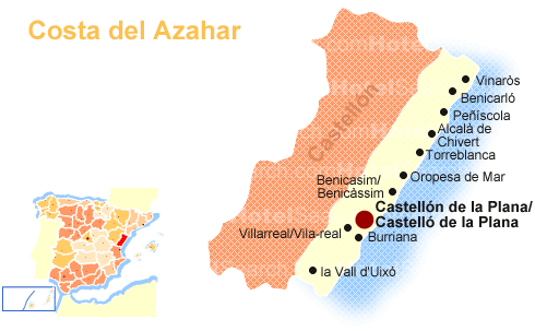 Map of the Costa del Azahar