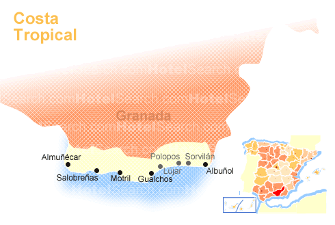 Map of the Costa Tropical
