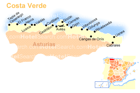 コスタ・ベルデの地図