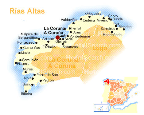 Map of the Rías Altas