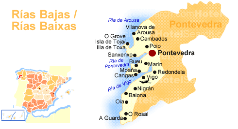 Map of the Rías Bajas