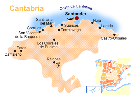 Landkarte von Kantabrien