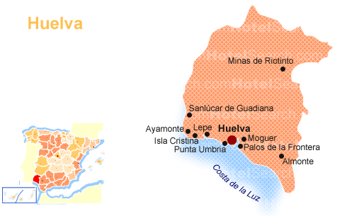 Landkarte von Huelva