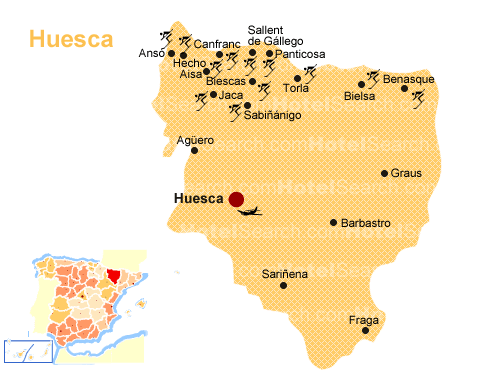 ウエスカの地図
