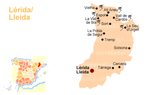 Léridaの地図