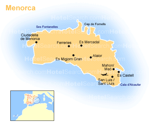Landkarte von Menorca