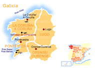 Landkarte von Galicien