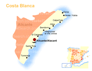 Map of the Costa Blanca