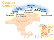コスタ・デ・カンタブリアの地図