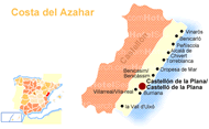 Map of the Costa del Azahar