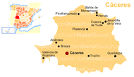 Map of Cáceres