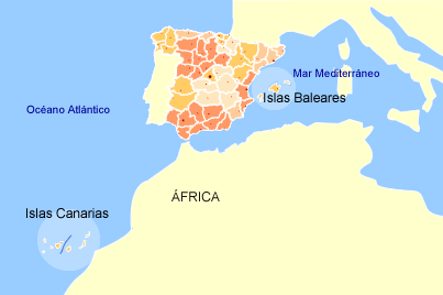 Map of spanish islands